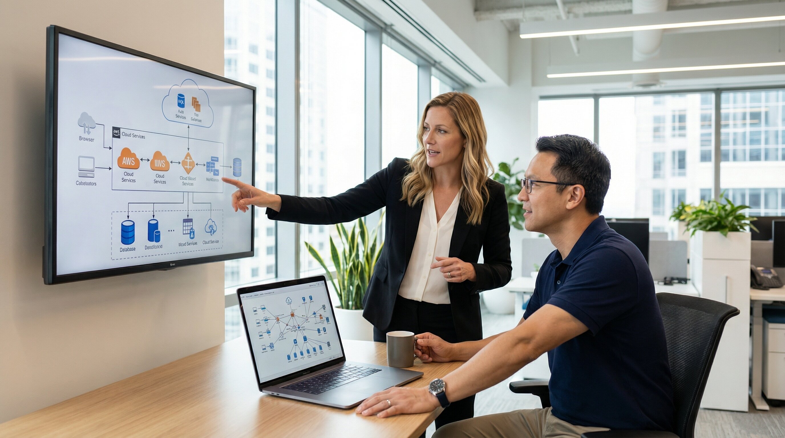 Jane and Daniel collaborating on a project